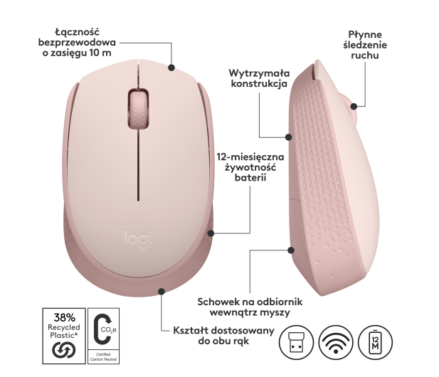 LOGITECH M171 różowa 910-006865 - 1126617 - zdjęcie 12
